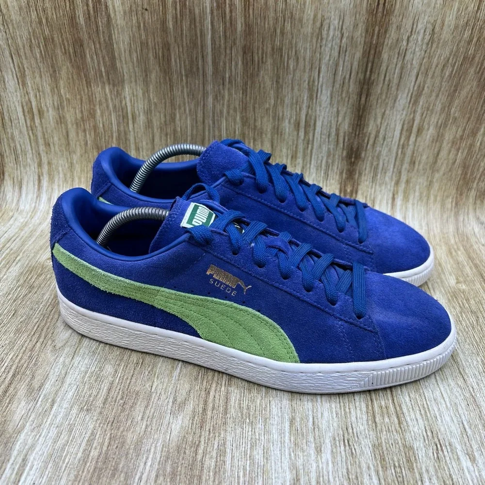 Puma Suede Classic Sneakers Men's Size 10 Blue Green Low Top Shoes 356568-58